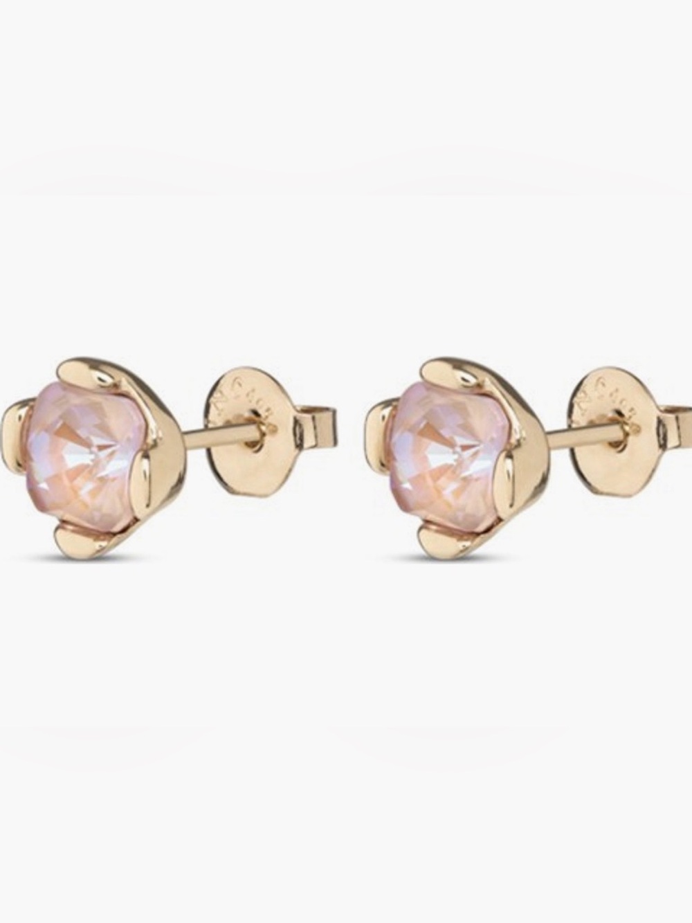 Uno de 50 pink crystal stud earrings